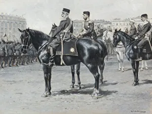 Francis Joseph I Prints: Emperor Franz Joseph I of Austria with Tsar Nicholas II of Russia and entourage