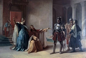 Barbarossa Gallery: Emperor Frederick Barbarossa and Duke Henry the Lion in Chiavenna, before 1860. Creator: Carcano