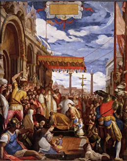 Frederick I Prints: Emperor Frederick Barbarossa submits to the authority of Pope Alexander III in Venice