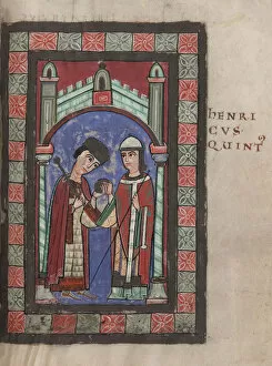 German King Collection: Emperor Henry V and Matilda of England at the Wedding Feast in Mainz on 7 January 1114, 1114