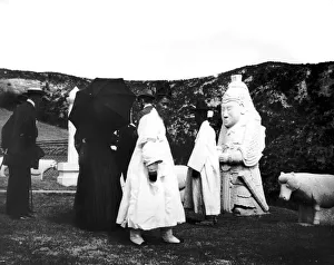 Prince Mutsuhito Prints: The Emperor of Japan visiting a tomb, Korea, 1900