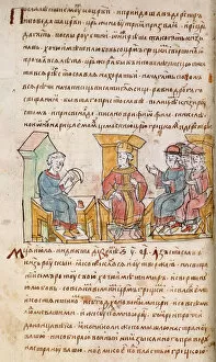 Supreme Ruler Of Kievan Rus Gallery: Emperor John I Tzimiskes meeting with Ambassadors of Sviatoslav I of Kiev