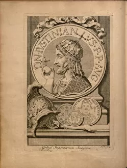 Legal History Collection: Emperor Justinian I. From: Jurisprudentia Philologica, Sive Elementa Juris Civilis, 1744