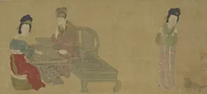 Images Dated 20th August 2021: Emperor Minghuang and Consort Yang Playing Weiqi, Ming or Qing dynasty, (17th century?)