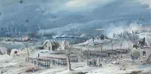 Gouache On Paper Gallery: Emperor Napoleon I during a battle in Russia, First half of the 19th cent