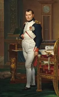 Imperial Guard Collection: The Emperor Napoleon in His Study at the Tuileries, 1812. Creator: Jacques-Louis David