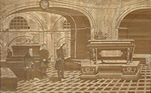 Emperor Nicholas I at the coffin of Emperor Francis I of Austria, ca 1835. Artist: Anonymous
