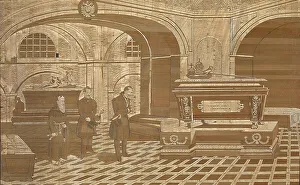 Emperor Nicholas I at the coffin of Emperor Francis I of Austria, ca 1835. Artist: Anonymous Emperor Nicholas I at the coffin of Emperor Francis I of Austria, ca 1835. Artist: Anonymous