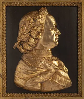 Armor Prints: Emperor Peter I the Great (Bas-relief), 19th century. Creator: Anonymous