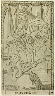 Mantegna Prints: The Emperor, plate nine of The Ranks and Conditions of Men, c.1465. Creator: Unknown