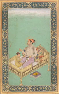 Dara Gallery: The Emperor Shah Jahan with his Son Dara Shikoh, Folio from the Shah Jahan Album