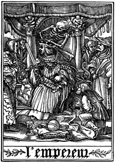 The Emperor visited by Death, 1538. Artist: Hans Holbein the Younger