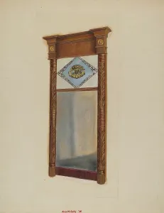 Oil Paint Prints: Empire Mirror, 1936. Creator: Alvin M Gully