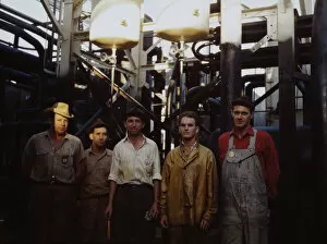 Group Portrait Gallery: Employees at Mid-Continent Refinery, Tulsa, Okla. (1943?). Creator: John Vachon