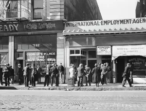 Unemployment Prints: Employment agency, San Francisco, 1937. Creator: Dorothea Lange
