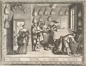 Clerk Gallery: Employment Bureau, ca. 1633. Creator: Abraham Bosse