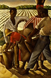 Cotton Plantation Gallery: Employment of Negroes in Agriculture, 1934. Creator: Earle Richardson