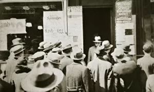 Unemployment Gallery: Employment office, on Sixth Avenue near Forty-third Street, New York, early 1930s