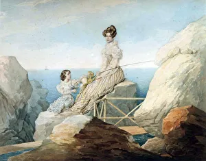 Images Dated 22nd February 2011: Empress Alexandra Fyodorovna with Daughter Grand Duchess Maria Nikolaievna of Russia, 1820s