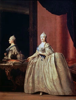 Images Dated 15th June 2010: Empress Catherine II before the Mirror, 1779. Artist: Vigilius Erichsen