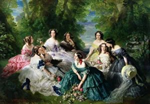 1855 Gallery: Empress Eugenie (1826-1920) Surrounded by Her Ladies-in-Waiting, 1855
