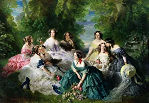 Franz Xavier 1805 1873 Prints: Empress Eugenie (1826-1920) Surrounded by Her Ladies-in-Waiting, 1855