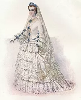 Bride Collection: The Empress Eugenie in her bridal dress, 1853, (1902). Artist: Edmund Thomas Parris