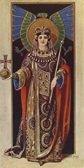 Byzantine Gallery: The Empress Irene (A.D. 797-802), 1924. Creator: Herbert Norris