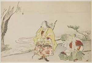 Empress Jingu (left), and Her Minister Takenouchi no Sukune (right), late 1780s