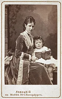 Alexander Iii Prints: Empress Maria Fyodorovna (Dagmar of Denmark) (1847-1928) with son Nicholas Alexandrovich of Russia