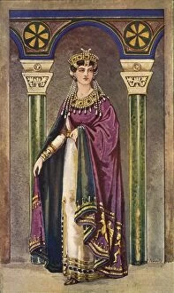 Byzantine Gallery: The Empress Theodora - Sixth Century, A.D. 1924. Creator: Herbert Norris