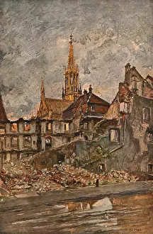 Charles Duvent Prints: En Alsace; Thann : le quartier ruine, 1916. Creator: Charles-Jules Duvent