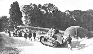 Tanks Prints: En Argonne; L'amalgame a l'arriere de l'offensive; chars d'assaut americains
