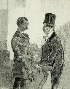 Rops Felicien Prints: En Province - Après les fêtes, 1856. Creator: Félicien Rops