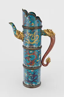 Dragons Prints: Enamel Ewer (duomuhu), Late Ming / early Qing dynasty, 17th century. Creator: Unknown