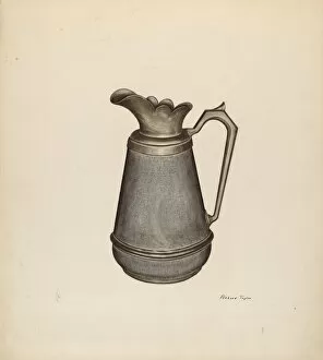 Watercolour And Graphite On Paperboard Collection: Enamel Pitcher, c. 1941. Creator: Richard Taylor