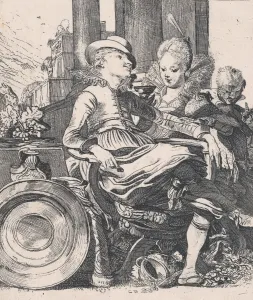 Willhelm Buytenweg Prints: The Enamored Couple: Lucelle and Ascagnes, 1616. Creator: Willem Pietersz. Buytewech