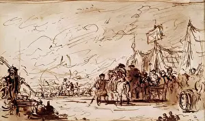 Preparing Prints: An Encampment, 1825-1841. Creator: David Wilkie