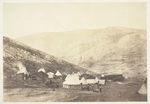Salted Paper Print From The Album And Prints: Encampment of the 71st Regiment, 1855. Creator: Roger Fenton