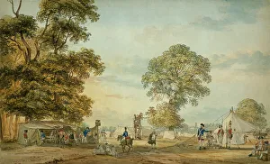 Unrest Prints: Encampment In Hyde Park During The Gordon Riots, 1780. Creator: Paul Sandby