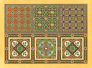 Encaustic tiles, 19th century. Creator: Unknown