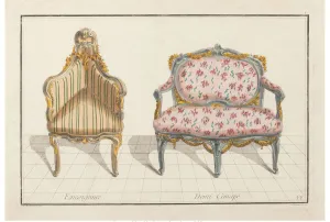 1768 Prints: Encoignure, Demi Canape. Nouvelle Iconologie Historique ou Attributes Hierogliphyques, c