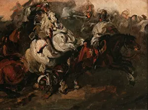 Advancing Prints: Encounter of Cuirassiers, c1835. Creator: Piotr Michalowski