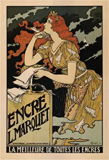 Encre L. Marquet (Poster), 1892. Artist: Grasset, Eugene (1841-1917)