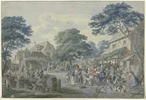 Barrels Prints: The end of the annual fair, early-mid 19th century. Creator: Anton Radl