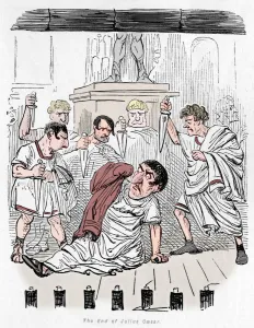 Assassin Gallery: The End of Julius Caesar, 1852. Artist: John Leech