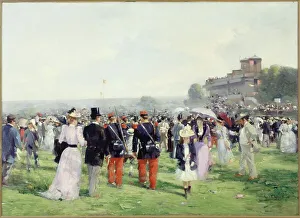 Race Course Prints: End of race in Auteuil, c1888 — 1898. Creator: Alfred H Smith