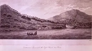 Repair Prints: Endeavours River with the Vessel hauled on the Shore