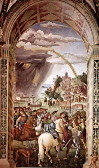 Piccolomini Prints: Enea Silvio Piccolomini (Pope Pius II) going to the Council of Basel