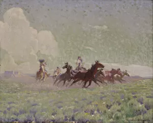 Plains Indian Gallery: The Enemies Horses, ca. 1912-1920. Creator: W. Herbert Dunton